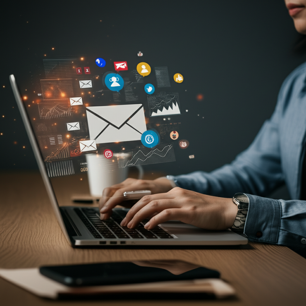 Generate a high-quality, relevant image prompt for an article about: How To Become An Email Marketin