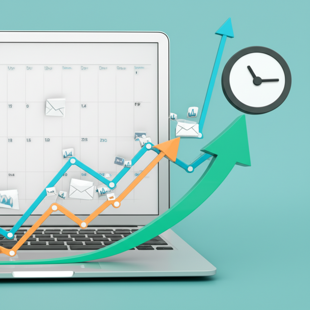 Generate a high-quality, relevant image prompt for an article about: Email Marketing How Often: Boos