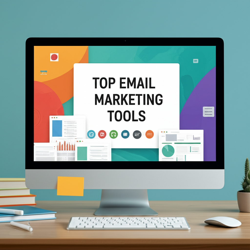Generate a high-quality, relevant image prompt for an article about: Top Email Marketing Tools: Amaz