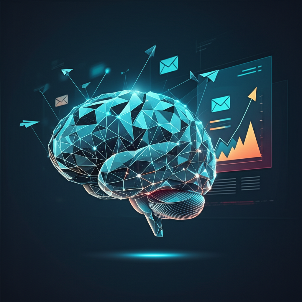 Generate a high-quality, relevant image prompt for an article about: How Can AI Improve Email Market