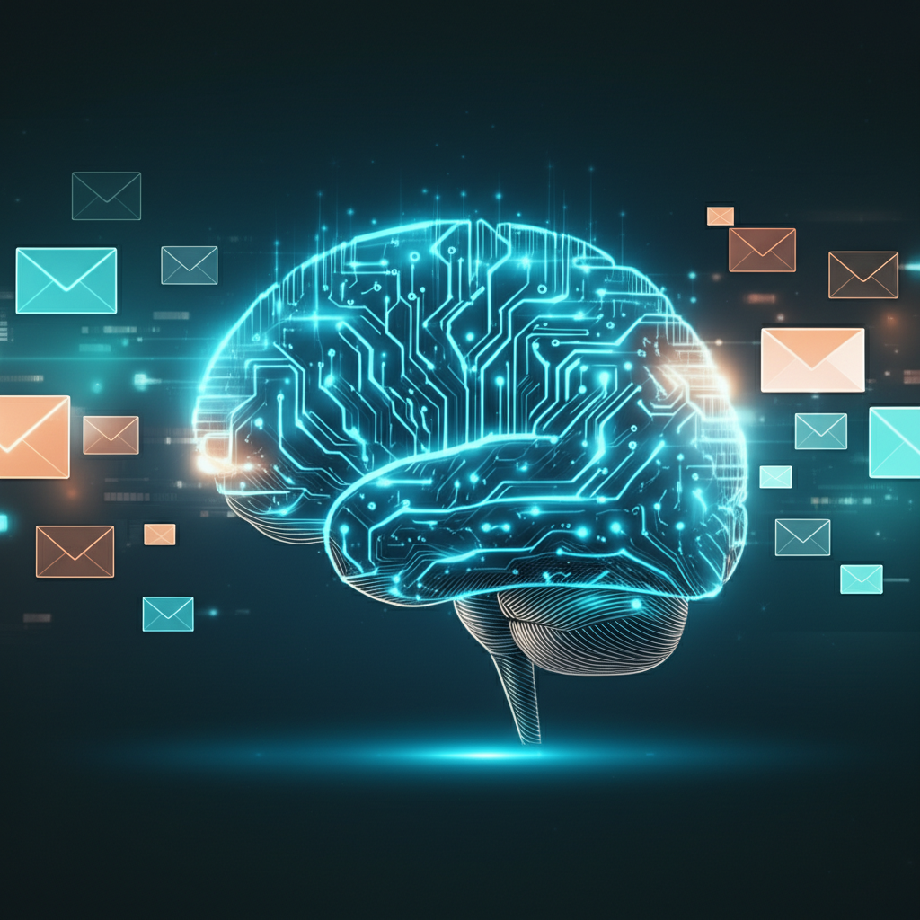 Generate a high-quality, relevant image prompt for an article about: How Can AI Improve Email Market