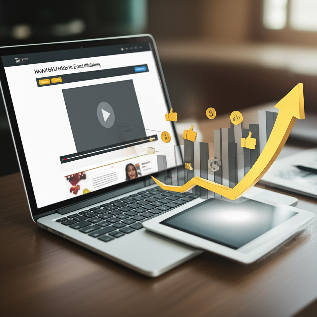 Generate a high-quality, relevant image prompt for an article about: How Do I Use Video In Email Mar