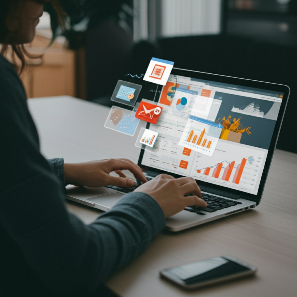 Generate a high-quality, relevant image prompt for an article about: How to Get a Job in Email Marke