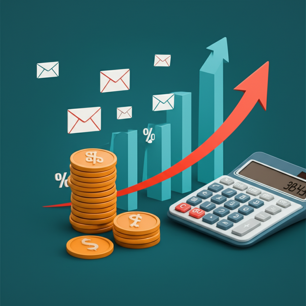 Generate a high-quality, relevant image prompt for an article about: How to Calculate ROI for Email