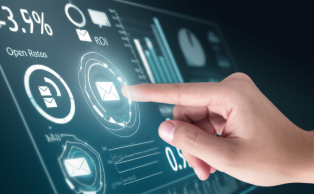 Generate a high-quality, relevant image prompt for an article about: How to Measure Email Marketing: