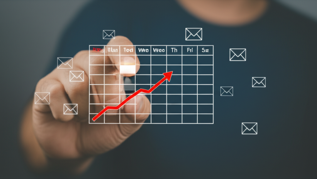 Generate a high-quality, relevant image prompt for an article about: How Often Send Email Marketing: